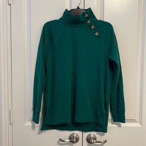 J. Crew Factory Wide button-collar pullover tunic sweatshirt